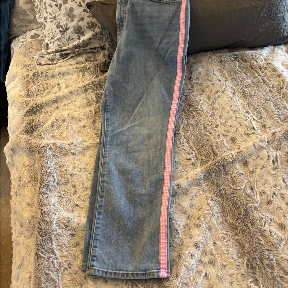 Women's Talbots Blue Jeans with Pink Stripe